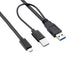 xiwai Type-C USB-C to USB 3.0 Male & USB 2.0 Dual Power Data Y Cable for Laptop & Hard Disk...