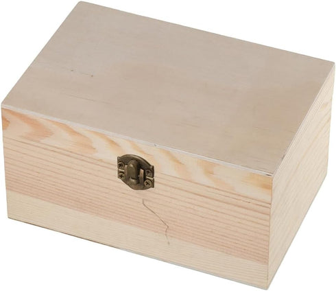 Unfinished Wooden Box,5.9x3.9x3.1In Storage Box with Hinged Lid,Crafts DIY Box for Jewelry Home Deocration...