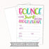 Girl Bounce House or Jumping Party Invitations (20 Count) With Envelopes - Jump Party Invites...