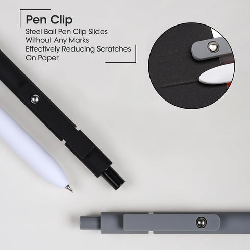 FIOVER Gel Pens,6Pcs Pens Fine Point Smooth Writing Pen, 0.5mm Black Gel Ink Pens High-End Series Pens Ballpoint, Pens for Journaling Note Taking,...