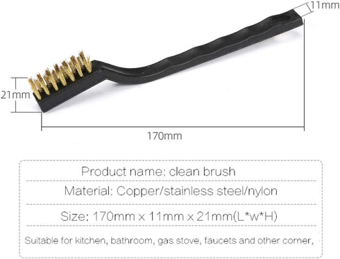 YXQ 3Pcs Wire Clean Brush Set with Handle Black Plastic for Home Kitchen Cleaning Welding Slag and Rust Gas Stove Smoke Machine Tool...