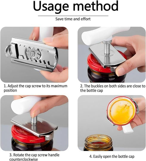 JURUN Jar Opener for Weak Hands, Jar Bottle Opener Tool for Seniors with Arthritis, Kitchen Gadgets With Lid Opener & Silicone Gripper Pad for Ope...