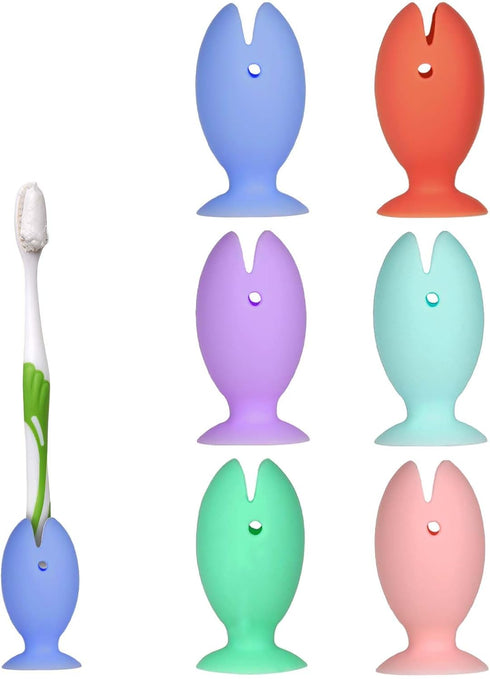 6 Pcs Toothbrush Covers Caps Silicone Fish Toothbrush Holder, Cute Standing Tooth Brush Cover, Toothbrush Head Travel Protector Cap for Household ...