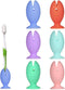 6 Pcs Toothbrush Covers Caps Silicone Fish Toothbrush Holder, Cute Standing Tooth Brush Cover, Toothbrush Head Travel Protector Cap for Household ...