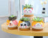 Cute 3.5 Inches Indoor Cartoon Animal Cat Shaped Ceramic Succulent Cactus Flower Plant Pots with Bamboo Tray (Plant Not Included) (Yellow)...