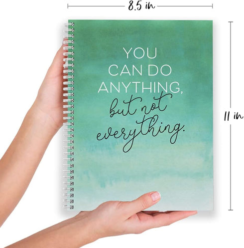 Softcover Not Everything 8.5" x 11" Motivational Spiral Notebook/Journal, 120 Checklist Pages, Durable Gloss Laminated Cover, White Wire-o Spiral....