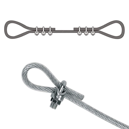 1/8 Inch M3 Wire Rope Cable Clip Clamp, 304 Stainless Steel, U Bolt Saddle Fastener, 22 Packs...