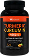 Extra Strength Turmeric Curcumin 4950 mg 120 Vegetable Capsules, 95% Curcuminoids, with Black Pepper & Ginger. Enhanced Absorption, Joint Support,...