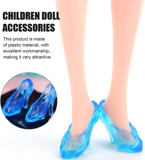 TOYANDONA 30 Pairs Doll Shoes, Fashion Doll High Heels Shoes Miniature Doll Shoes Mini Doll Costume Accessories for Girls Dollhouse Crafts ( Blue ...