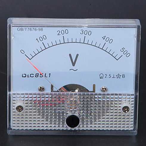 Square Analog Volt Pointer Needle Panel Meter AC Pointer Voltmeter 0-500V Scale Range Voltage Test Meter Detector Panel Meters...
