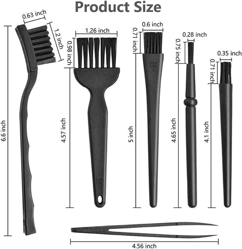 Keyboard Brush,6 in 1 Multi-Purpose Portable Plastic Handle Nylon Anti Static Brush Kit Fit for MacBook Laptop,Phone,Computer Keyboard,Machine,Car...