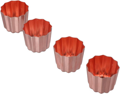 4pcs Canele Mould,Non-Stick Canele Baking Pan,Mini Pie Pan Set,Muffin Bakeware Cupcake Pan,for Making Mini Bread Cheesecake Dessert...