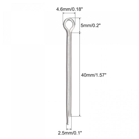 uxcell Split Cotter Pin, 2.5mm x 40mm Stainless Steel Clip Fastener Fitting for Automotive, Mechanics, Silver Tone, 30Pcs...
