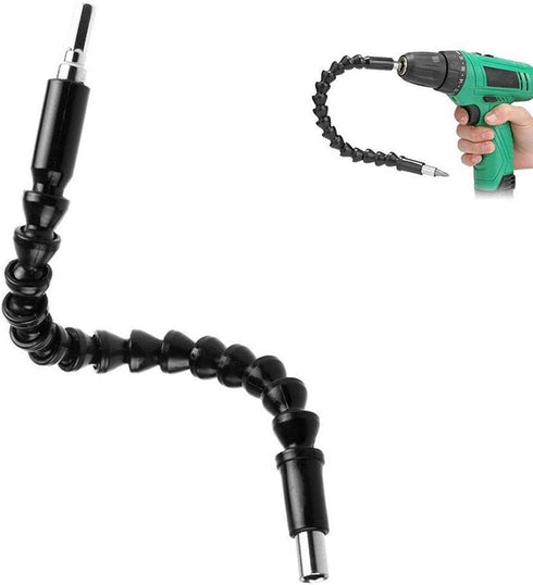 Set, Black Flexible Extension Screwdriver, 11.6inch Drill Screwdriver Attachment Bit for Electrical Screwdriver or Hand Drill Multi-angle Work...