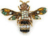 Vintage Inspired Crystal Enamel Bee Brooch in Gold Tone - 45mm Across...