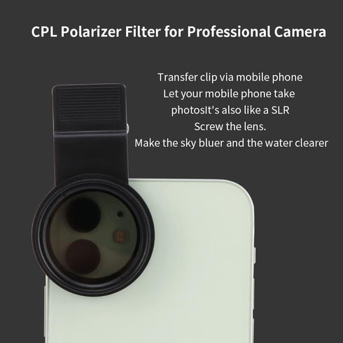 37MM Circular Universal Clip-on Design Portable Polarizer Camera Lens CPL Filter Professional CPL Lens(Black)...
