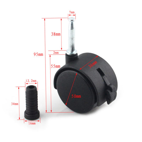 OSALADI 2set Swivel Casters Furniture Rolling Castors Furniture Universal Castors 2 Inch Durable Wheel Office Chair Universal X38 Black Bed Univer...