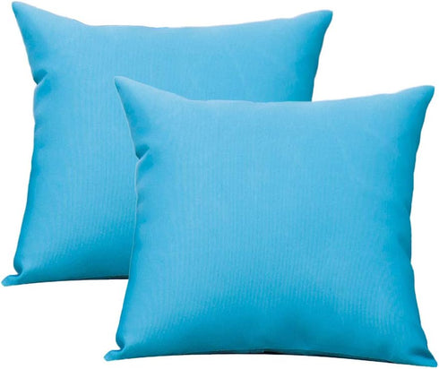 2Pack Outdoor/Indoor Throw Pillow Cover, Waterproof Solid Pillow Case Aqua 20"x20"...
