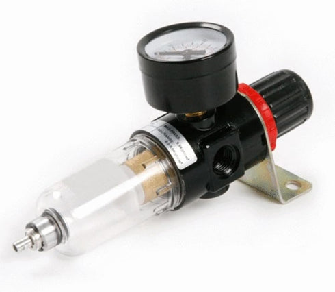Air Filter and Pressure Regulator with Water Trap, Ideal to use in Compressor and pneumatic tools, NPT 1/4", 0-150 psi, AFR2000 - FLUIDTEC...
