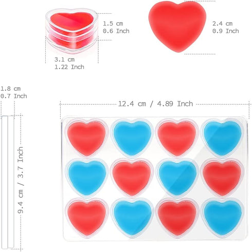 Sonsage 48Pcs DIY Diamond Art Painting Wax,Red and Blue Heart Shaped Glue Clay,DIY 5D Paint with Dimond Storage Glue Embroidery Accessories Tools ...