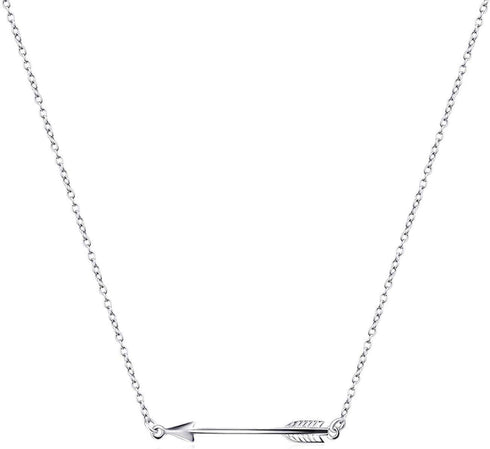 925 Sterling Silver Classic Love Polished Sideways Arrow Horizontal Womens Pendant Necklace...