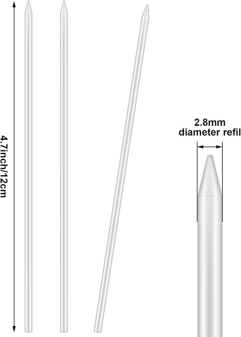 24 Pieces Dry Graphite Refill 2.8 mm Mechanical Pencil Refills Mechanical Construction Pencil Replacements for Deep Hole Mechanical Pencils for Ca...