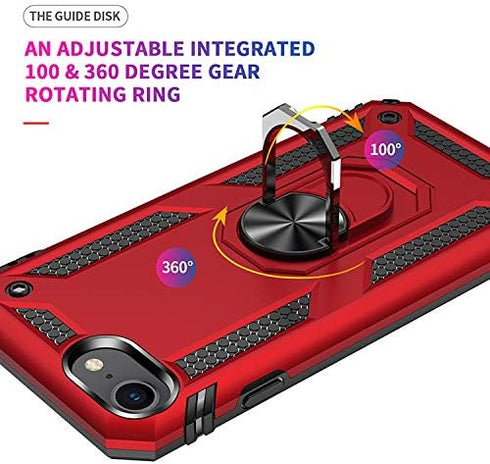 Korecase Designed for iPhone SE 3 (2022) Case/iPhone SE (2020) Case, Full Body RuggedMilitary Protection Shockproof Cover with Built-in Ring Kicks...