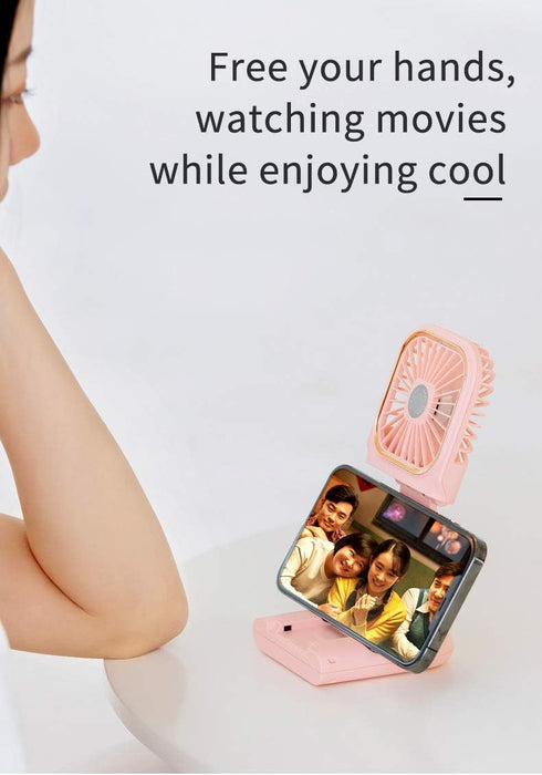 New 2021 Upgrade Handheld Fan Small Personal Fan with 3 Speeds Neck Rechargeable Portable Fan Powerful Mini USB Outdoor Fan Quiet Small Desk Fan F...
