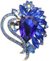 Mlouye Rhinestone Teardrop Brooch Ribbon Crystal Brooches Pins Broaches for Women Winter Holiday...