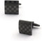 Gun Black Laser Engraved Checker Pattern Dress Shirt Cufflinks...