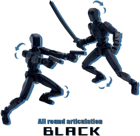 T13 Action Figure?Titan 13 Action Figure 3D Printed Multi-Jointed Movable Robot?Dummy 13 Multi-Jointed Action Figures?Birthday Gifts for Him?Black...