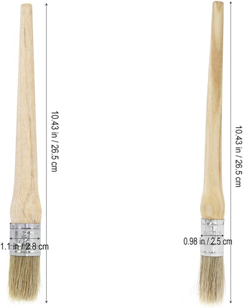2PCS Round Paint Brush Wooden Handle Different Size 20mm 25mm Acrylic Watercolor Oil Painting Beginner Tool Furniture Waxing Brush...