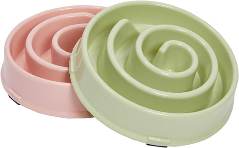 Juvale Interactive Dog Bowl, Spiral Slow Feeder Pet Dish (Pink and Green)...