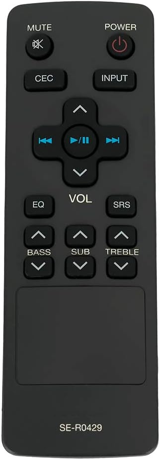 SE-R0429 ser0429 Sound Bar Replacement Remote Control Applicable for Toshiba Soundbar SBX4250 SBX4250KN SBX5065KU SBX1250 AH701014 SBX5065KC SBX50...