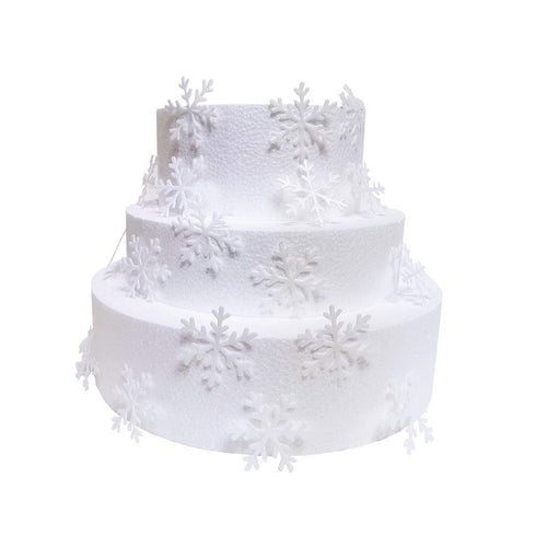 50pcs snowflake decorations edible cake toppers snowflake Cupcake Toppers edible frozen cake topper for the winter cake decoration(White)...