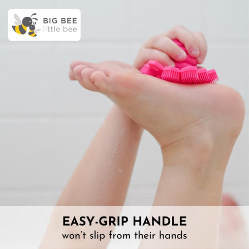 Big Bee, Little Bee - Kids Original ScrubBEE, 100% Silicone Childrens Bath Scrubber, Promotes Effective Independent Hand & Body Washing, As Seen o...