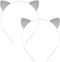 2 Pcs Cat Ears Headband Halloween Rhinestone Kitty Hair Hoops Crystal Cat Kitten Ears Headpiece Hairband Hair Bands Women Christmas Party Decorati...