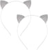 2 Pcs Cat Ears Headband Halloween Rhinestone Kitty Hair Hoops Crystal Cat Kitten Ears Headpiece Hairband Hair Bands Women Christmas Party Decorati...
