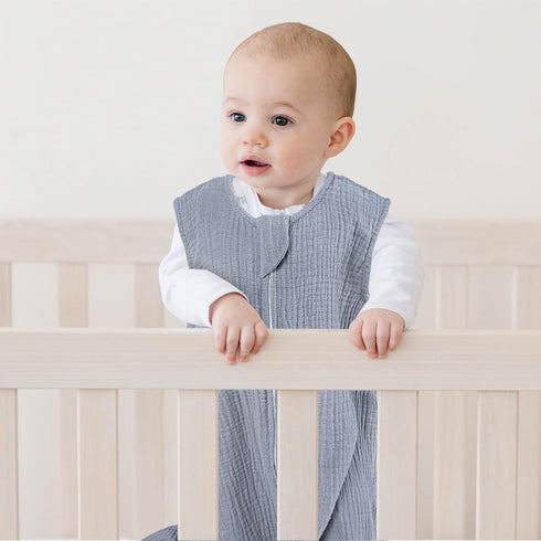 PRIMLECT Sleep Sack 6-12 Months, Muslin Baby Wearable Blanket?2-Way Zipper Toddler Sleeping Sack, Light & Breathable Sleep Sacks 0.5 TOG...