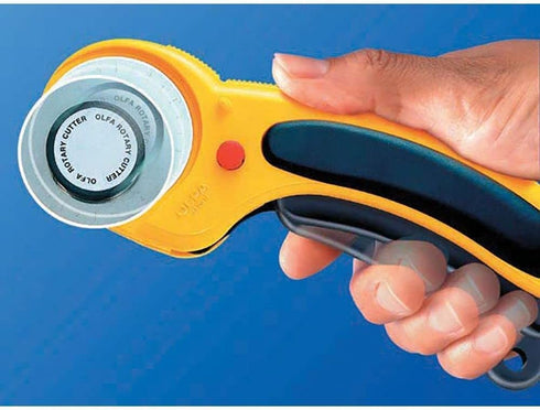OLFA 45mm Ergonomic Rotary Cutter (RTY-2/DX) - Rotary Fabric Cutter w/ Blade Cover & Squeeze Trigger for Quilting, Sewing, Crafts, Replacement Bla...