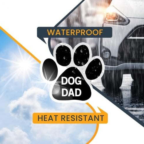 Magnet Me Up: Dog Dad Pawprint Magnet Decal - 5 Inch, Heavy-Duty Automotive Magnet for Car, Truck, SUV - Express Your Proud Pet Parenthood with Th...