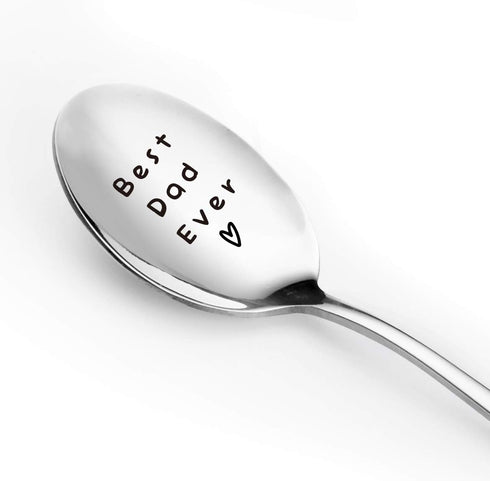 Best Dad Ever Spoon - Funny Dad Spoon Engraved Stainless Steel for Men Father - Tea Spoon Coffee Spoon - Dad Gift from Daughter Son Wife - Perfect...