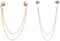2pcs Double Chain Brooch Gold Silver Gothic Rivet Head Chain Shirt Backpack Scarf Pendant Chain Accessories...