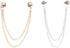 2pcs Double Chain Brooch Gold Silver Gothic Rivet Head Chain Shirt Backpack Scarf Pendant Chain Accessories...