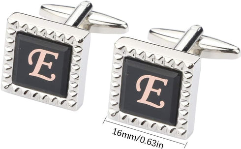 Mens Cufflinks Classic Shirt Business Wedding Initials Alphabet with Gift Box A-Z...