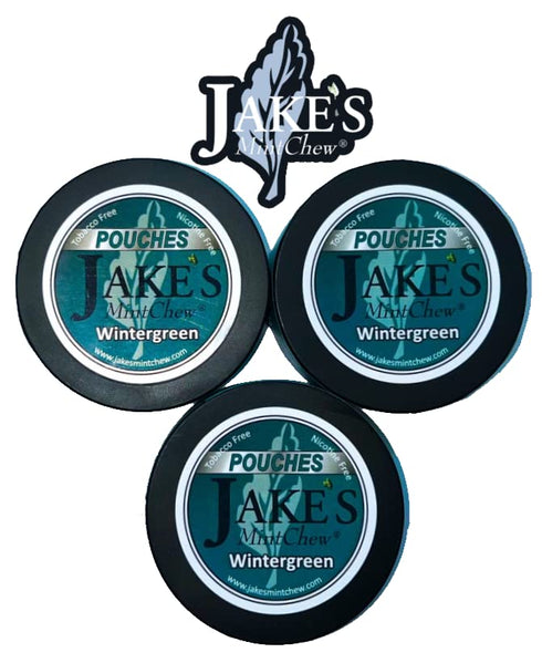 Jake's Mint Chew - Wintergreen - 3 pack - POUCHES...