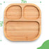 Baby Toddler Stay Put Dish, Kids Suction Plate, Bamboo Cute Dinnerware (Blue)...