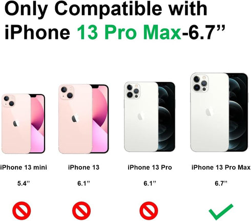 Magnetic Case for iPhone 13 Pro Max Phone Case Accossories with Full Camera Len Protector Durable Silicone Slim Shockproof Cute Cellphone Cover fo...