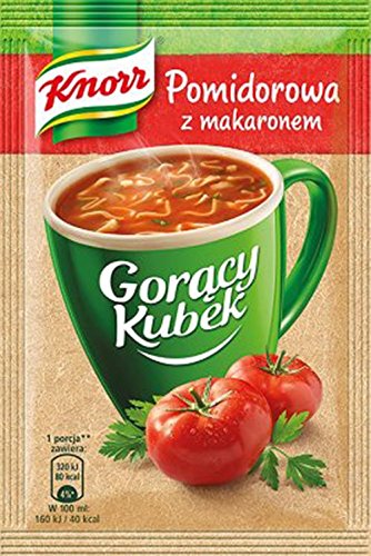 Knorr Goracy Kubek Pomidorowa z Makaronem Tomato Noodle Soup Mix 19gram Bag (5-Pack)...