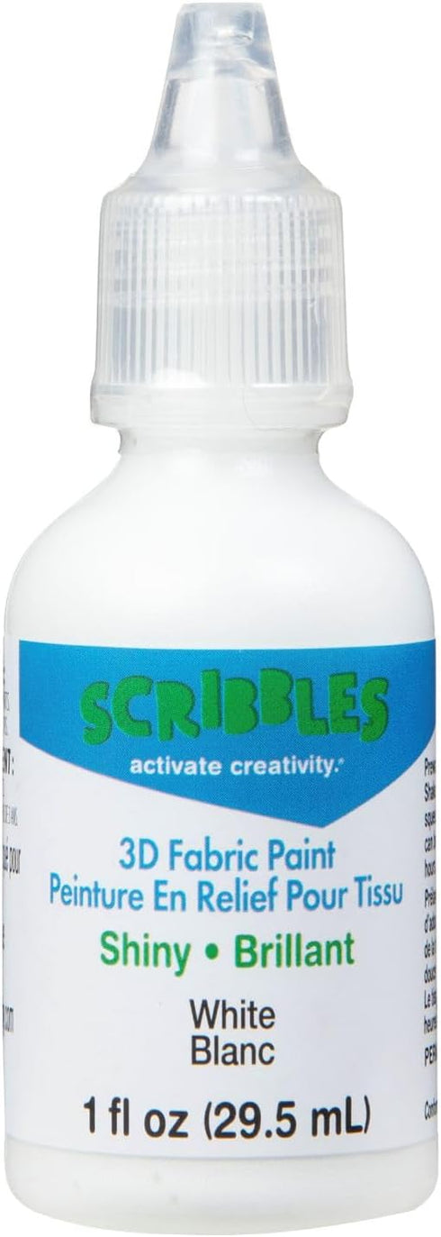 Scribbles 13903 3D Fabric Paint Shiny,White...
